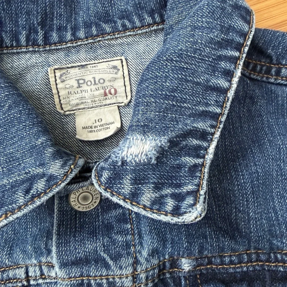 Polo Ralph Lauren Girls Denim Jacket Size 10‎ Cropped Jean Jacket
